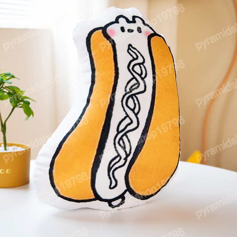 Kawaii dessin animé nourriture Hot Dog boule de riz lait Hamburger frites en peluche jouet en peluche gâteau oreiller coussin enfants jouet cadeau d'anniversaire