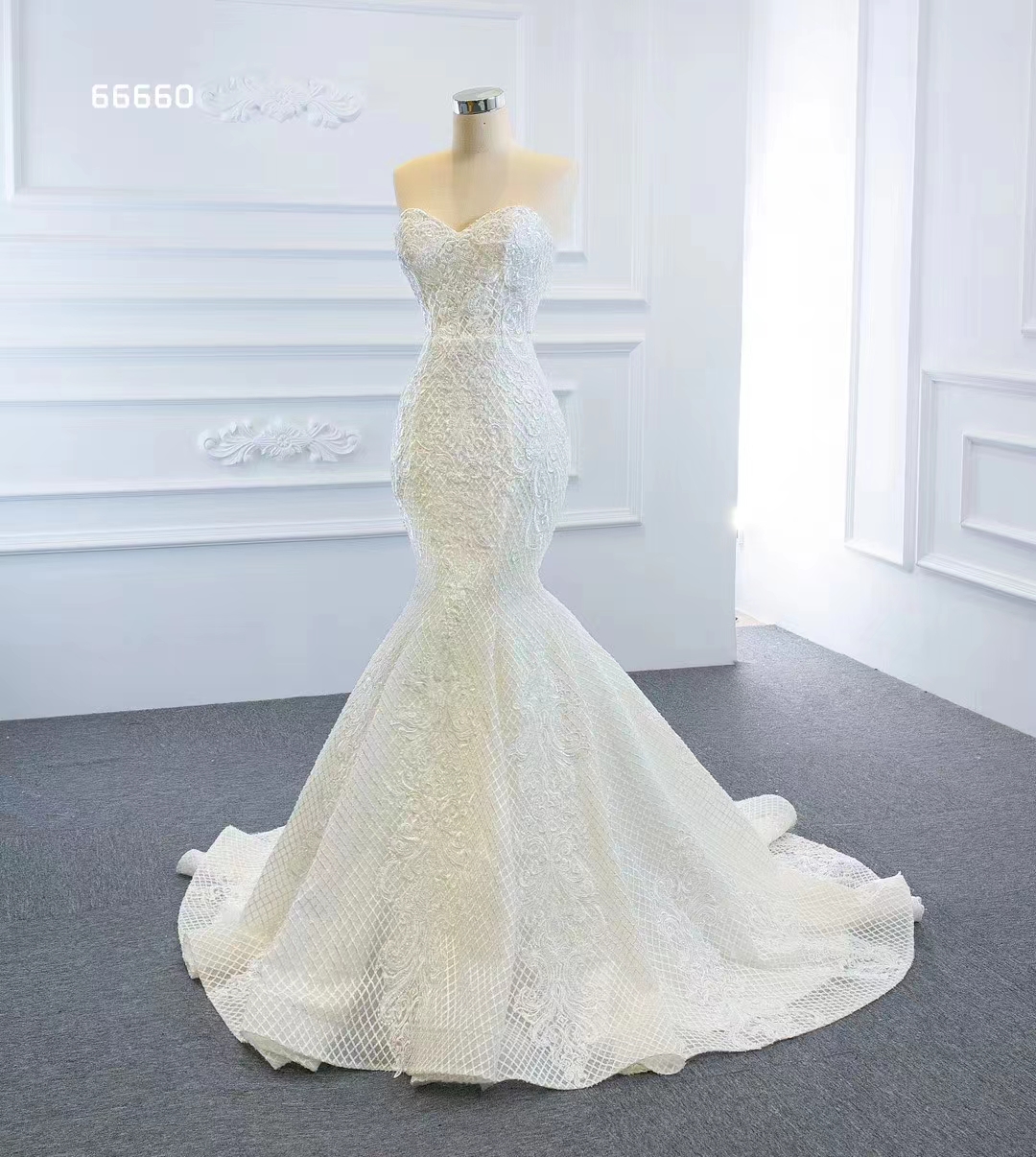 Suknia ślubna Mermaid Vestidos de novia z zatrzymanym pociągiem SM66660