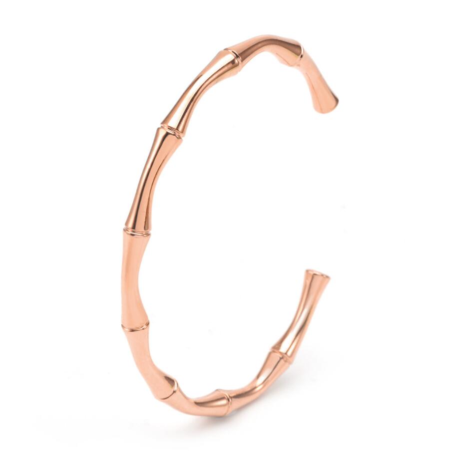 Bracciale rigido a forma di bambù con dimensioni regolabili donna, moda, gioielli coreani di lusso, braccialetti insoliti ragazza retrò