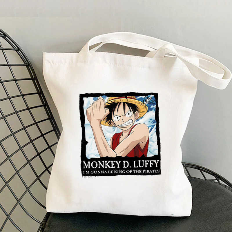Sacs à provisions One Piece Manga Impression Grande Capacité Toile Fourre-Tout Femme Recyclable Japonais Anime Harajuku Épaule T221022