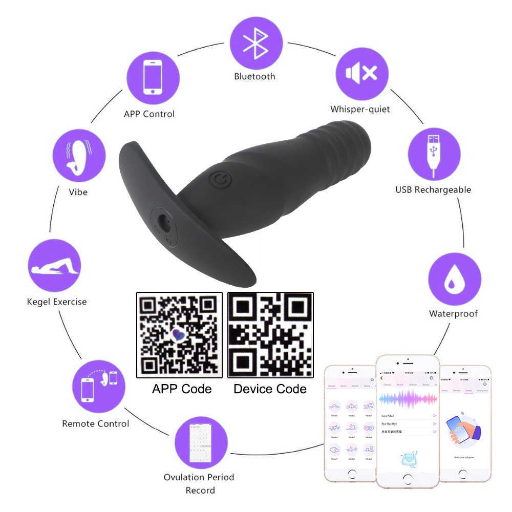 Articles de beauté vibrateur Bluetooth Pintar pour Wanita Pria Steker Anal Pemijat Prostat Bola Vagin Peregangan Gode Panas Mainan Sex Dewasa Erotis