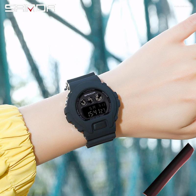 Wristwatches SANDA G Style Men Military Sports Watch Woman LED Digital Electronic Luminous Waterproof Men's Ms Relogio Masculi308J