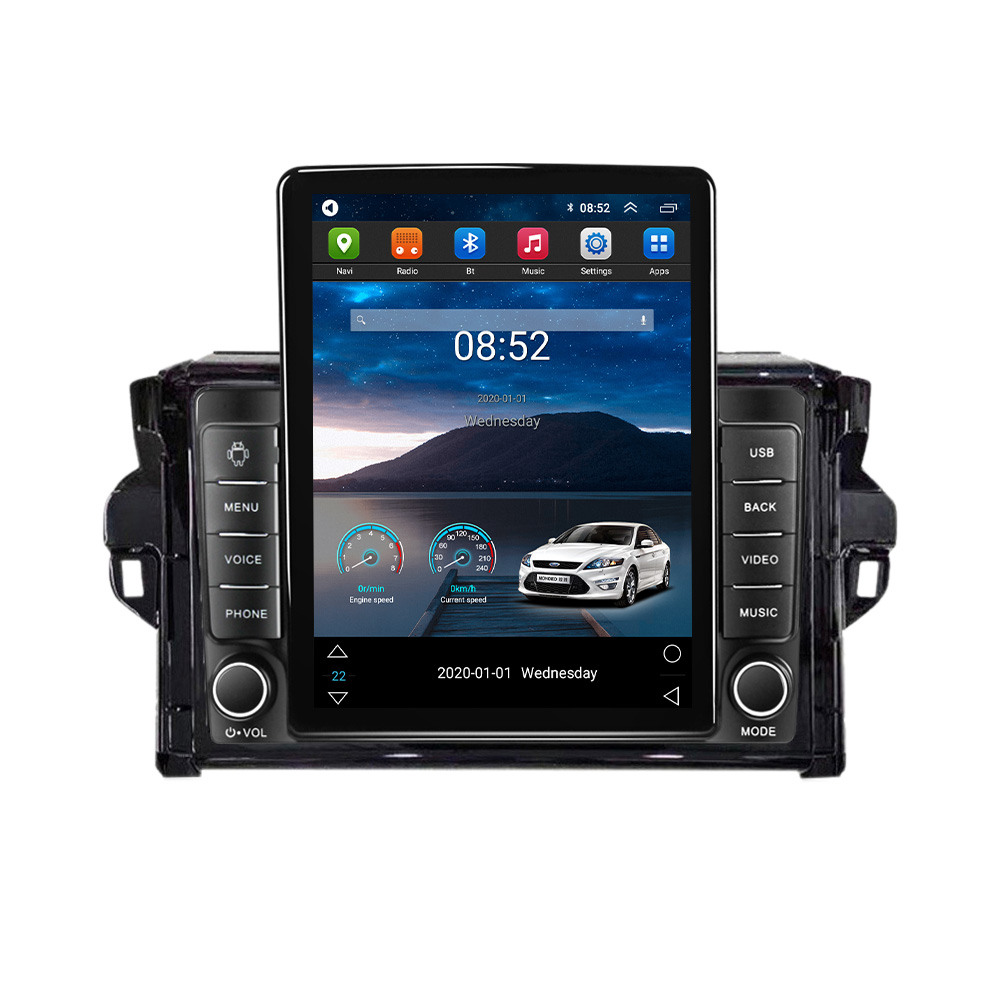 Lecteur dvd stéréo de voiture Android 11 pour Toyota Fortuner 2 2015 - 2020 Tesla Style multimédia vidéo Navigation GPS 2din BT