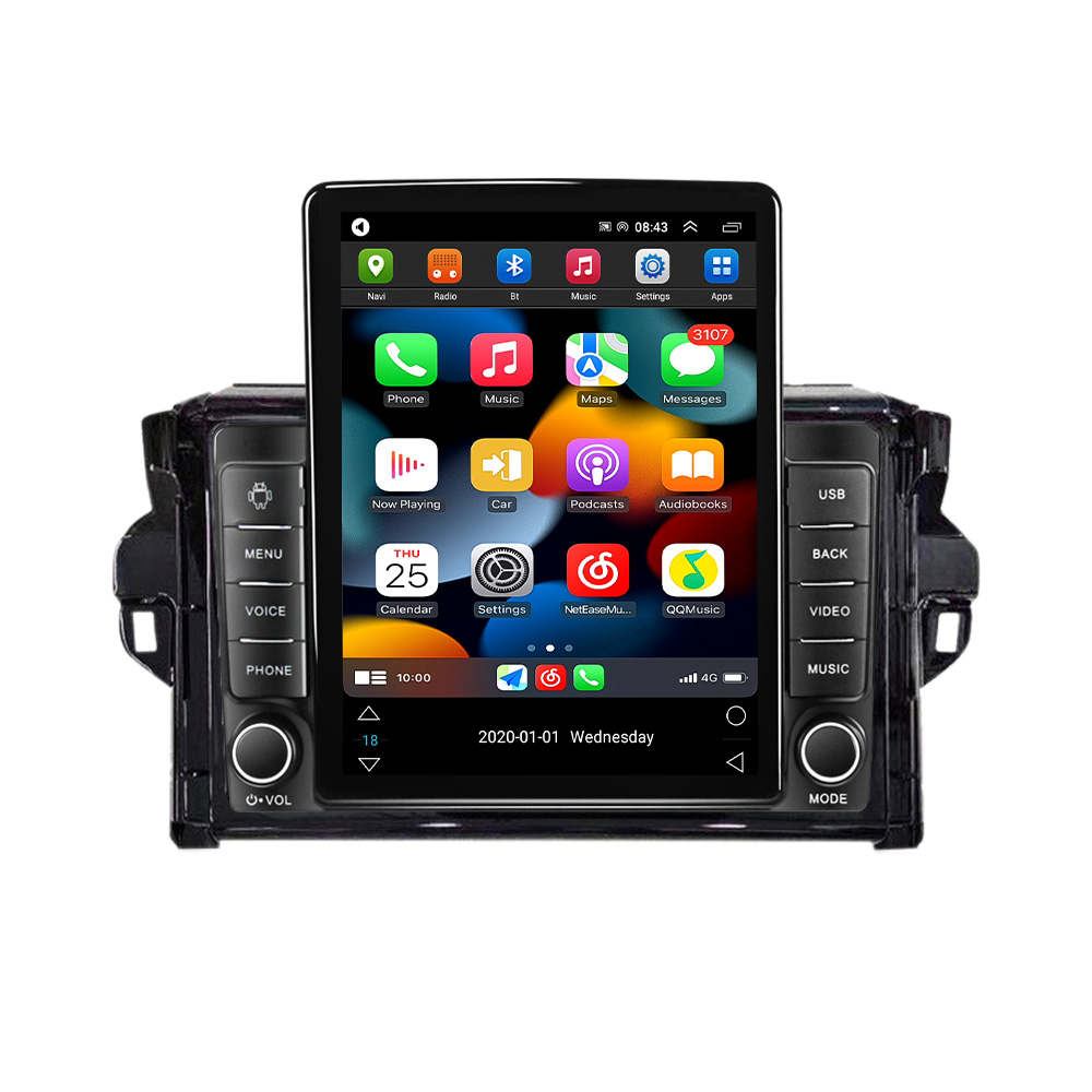 Lecteur dvd stéréo de voiture Android 11 pour Toyota Fortuner 2 2015 - 2020 Tesla Style multimédia vidéo Navigation GPS 2din BT