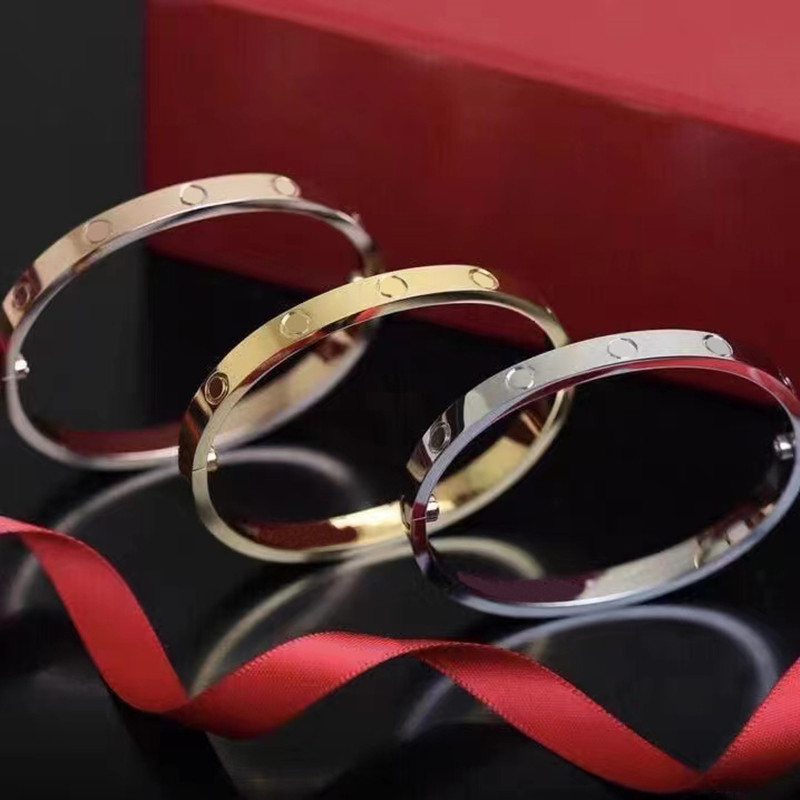 Handmanchet Barcelets 316L roestvrij staal 18K vergulde schroevendraaier schroef armband voor mannen en vrouwen minnaar jubileum Gif254I