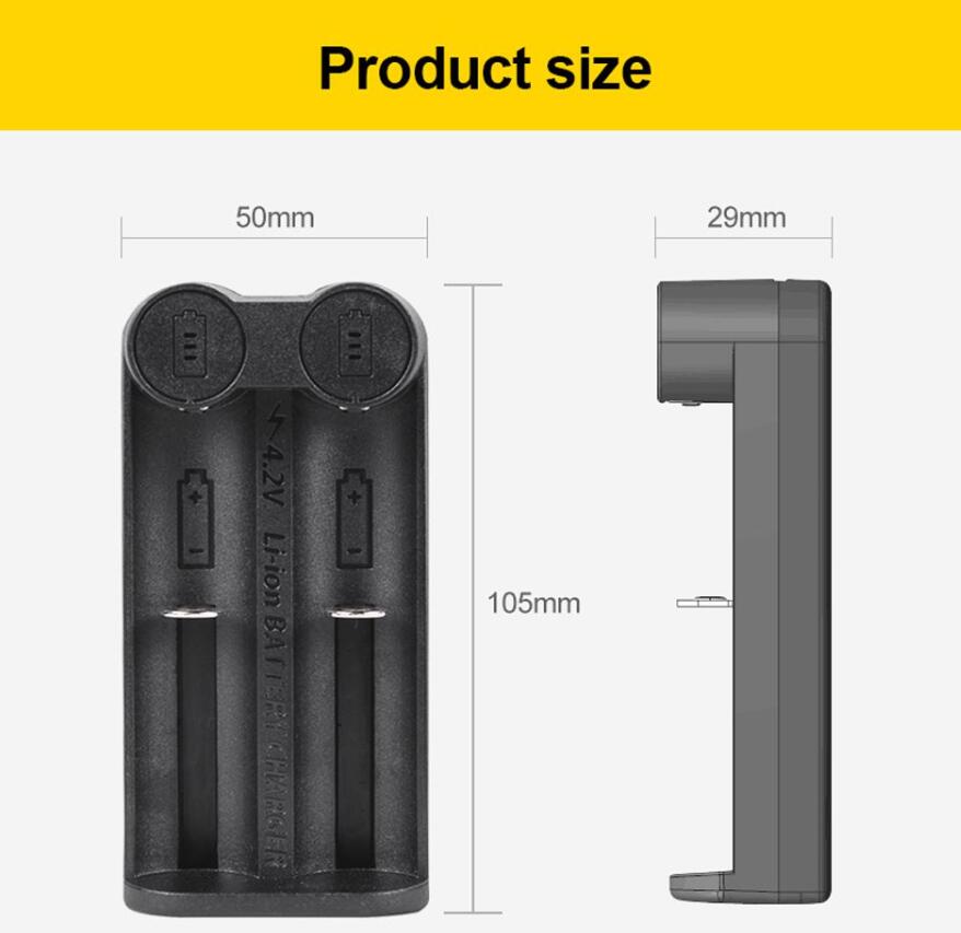 18650 Batteriladdare Smart Charging 2 Slot för 3,7V 26650 18350 32650 21700 26700 26500 Li-ion laddningsbara batterier laddar C1 C2