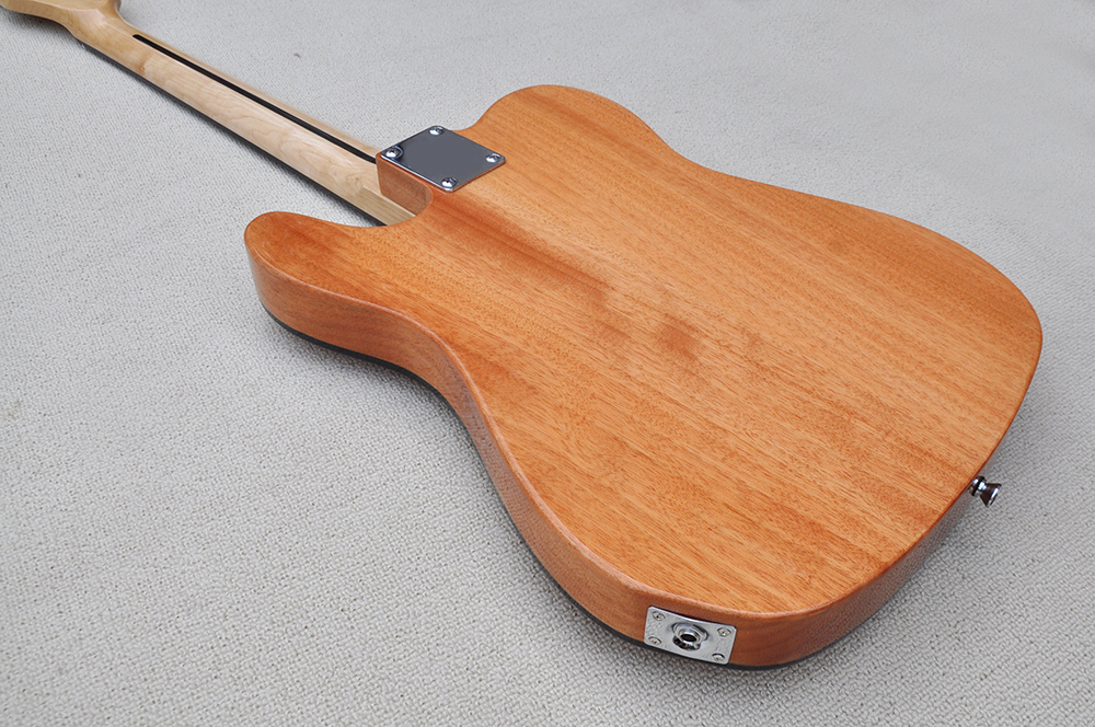 Fabrika Özel Kahverengi Elektro Gitar Yarı Hoşgörlü Vücut Krom Donanımı Mahogany Vücut Gülağacı Kıvrılığı Özelleştirilebilir