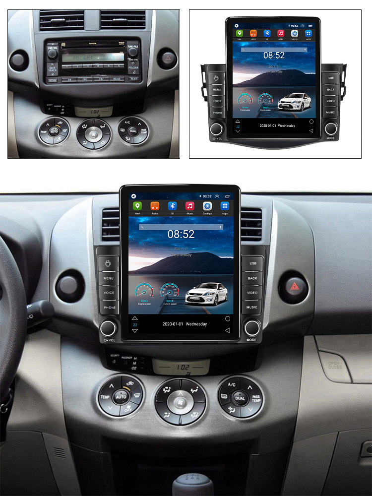 Lecteur Radio dvd de voiture Android 11 2Din pour Toyota RAV4 Rav 4 2005-2013 Style Tesla multimédia vidéo DSP Navigation GPS 4G WIFI