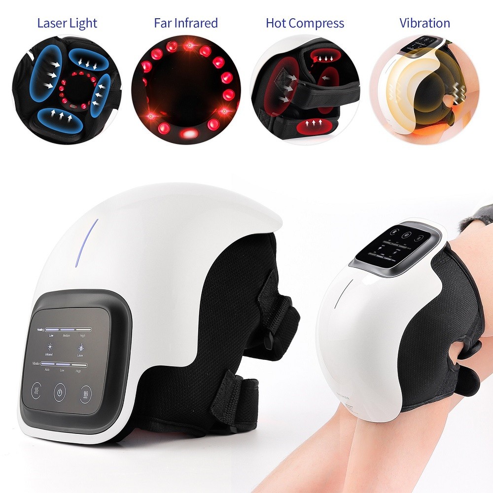 Smart Hot Compress Knee Relaxing Massager Kneecap Treasure Laser Infrared Elbow Shoulder Massager Relive Joint Pain Stiffness