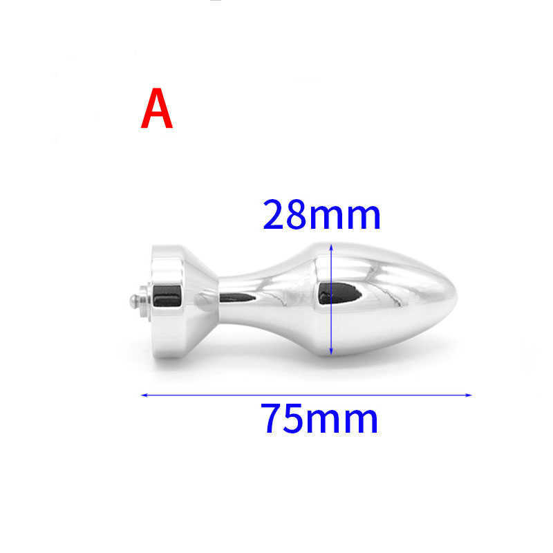 Schoonheidsartikelen Enkele elektrode Metalen buttplug Volwassen sexy speelgoed Anale vaginale elektrische schokken Orgasme Masturbatie Producten Accessoires