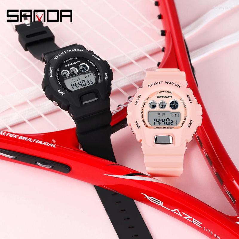 Wristwatches SANDA G Style Men Military Sports Watch Woman LED Digital Electronic Luminous Waterproof Men's Ms Relogio Masculi308J