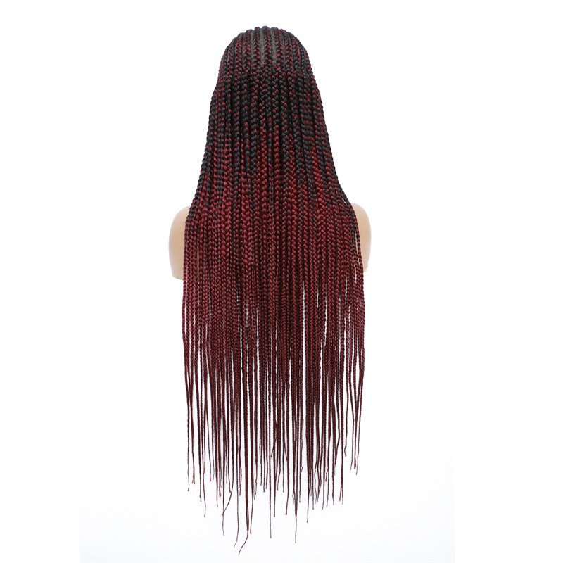 HD LACE Front Box fl￤tade dreads peruker syntetiska remy h￥r peruk som ser verklig 36 tum a12345