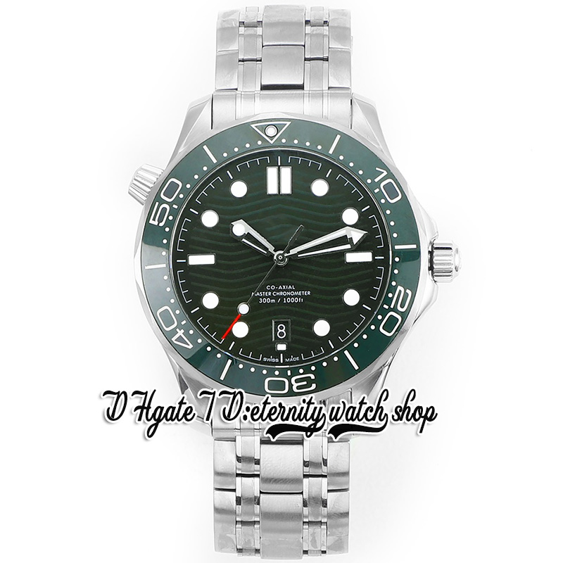 2022 Diver 300M Mens Watch sv210.32.42.20.10.001 VSF8800 Automatique Mécanique Céramique Lunette Vert Texture Cadran Boîtier En Acier Bracelet En Caoutchouc Super version Eternity Montres