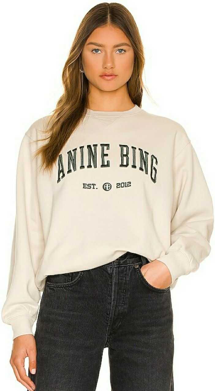 Лидер продаж ANINE свитшот с вышивкой букв женский дизайнерский пуловер свитер модная толстовка с капюшоном из флиса спортивная одежда BING