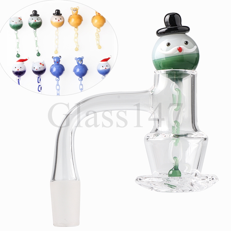 DHL Smoking Full Weld Quartz Blender Banger Seamless Beveled Edge 20mmOD Nails With Glass Terp Chains For Glass Water Bong Dab Rig Pipes