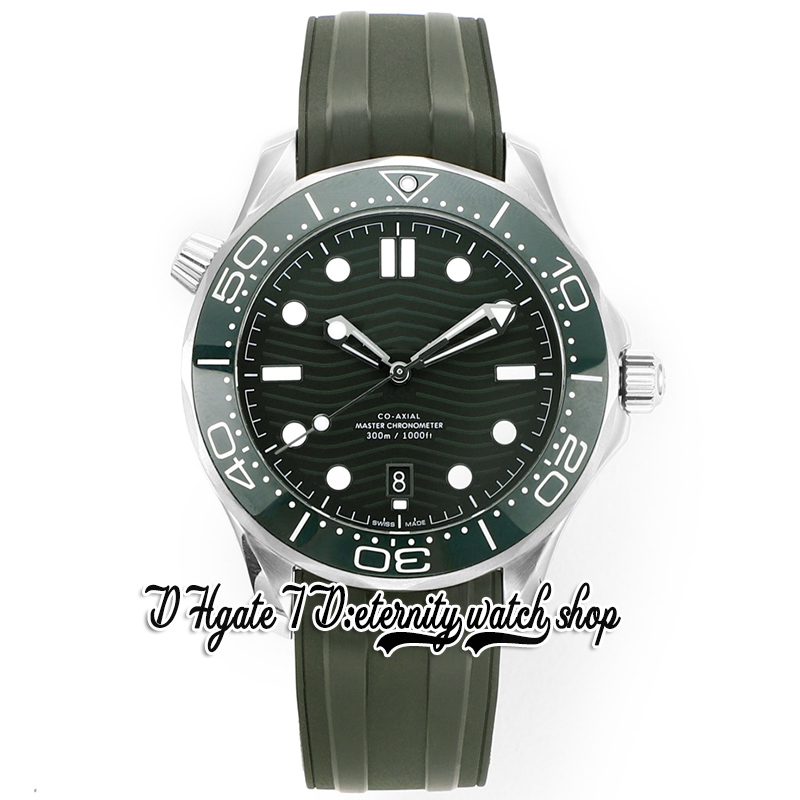 2022 Diver 300M Mens Watch sv210.32.42.20.10.001 VSF8800 Automatique Mécanique Céramique Lunette Vert Texture Cadran Boîtier En Acier Bracelet En Caoutchouc Super version Eternity Montres