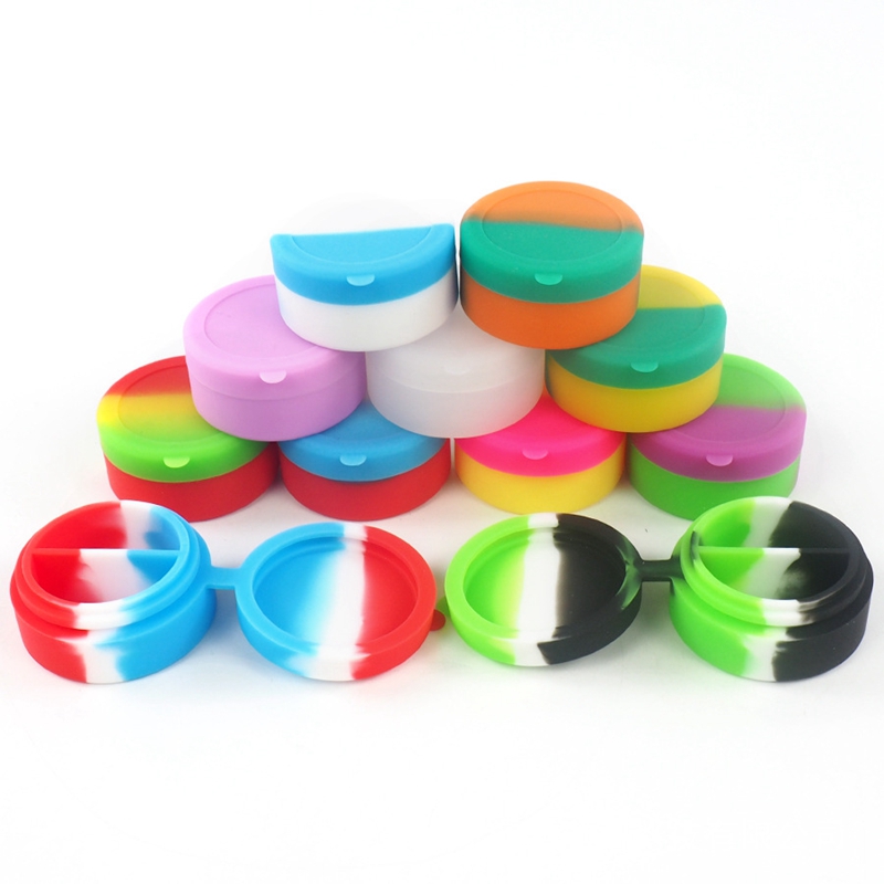 Coloré Fumer 7 ML Silicone Cire Huile Rigs Perruque Wag Boîte De Rangement Portable Joint Corps Couverture Dabber Stash Cas Conception Innovante Bong Porte-Cigarette