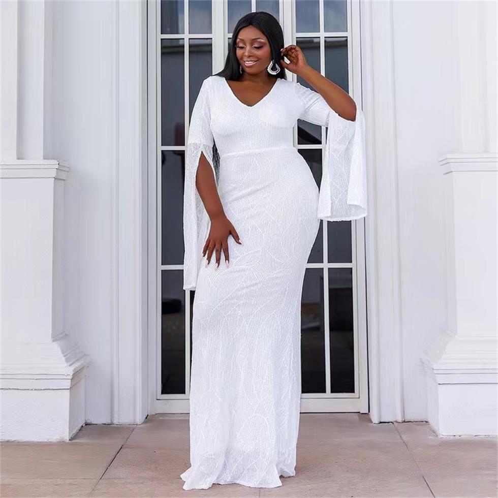 Plus Size Special Occasion Dresses Long Party Wrap Hip Fishtail Evening Dress P0268