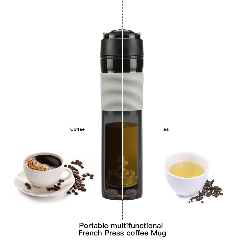 Coffee Pots Recafimil 350ML French Press Portable Maker Tarvel With Plunger Filter Mug Pot Grinder 221025