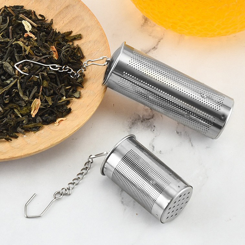 Tea Ball Strainers Stainless Steel Mesh Filters Infuser With Chain Hook Teakettle Locking Tea Filter Infuser Strainer LX5213