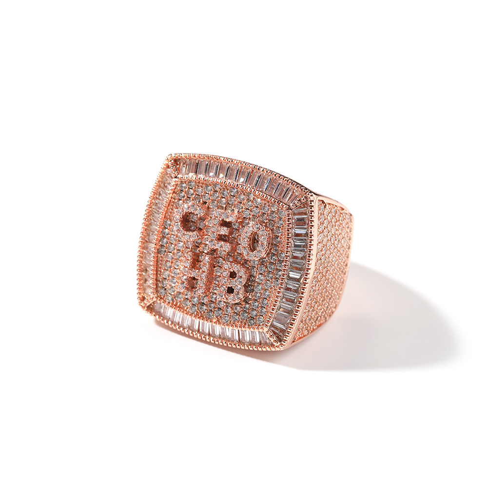 Pierścienie klastra Uwin Custom Name Pierścienie 19 liter Pełna lodowa mrożona mistrzostwo z cyrkonią sześcienną personalizowaną biżuterię hiphopową 2210246343736