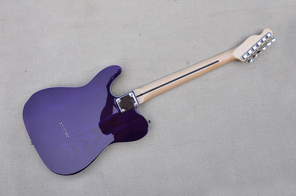 La guitarra el￩ctrica p￺rpura personalizada de f￡brica con el diapas￳n de malet￭n de arce se puede personalizar el cuerpo de cenizas