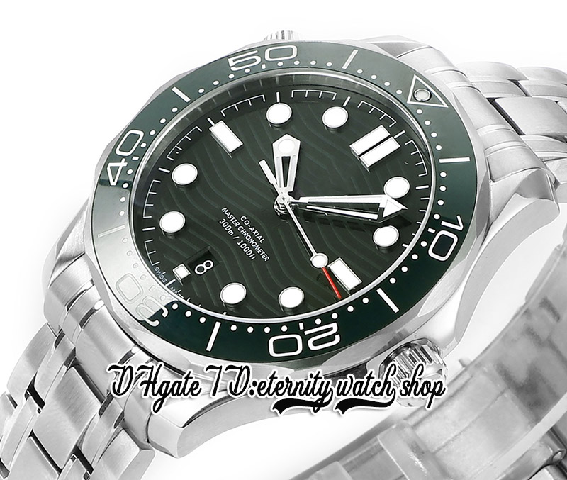 2022 Diver 300M Mens Watch sv210.32.42.20.10.001 VSF8800 Automatique Mécanique Céramique Lunette Vert Texture Cadran Boîtier En Acier Bracelet En Caoutchouc Super version Eternity Montres