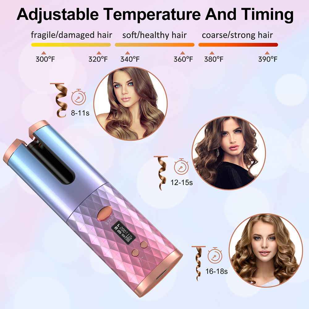 Curling Irons Lofamy SL-886 Wireless Auto For Professional Hair Curler USB Rechargeable Rotating Curle Styling Tools 221024