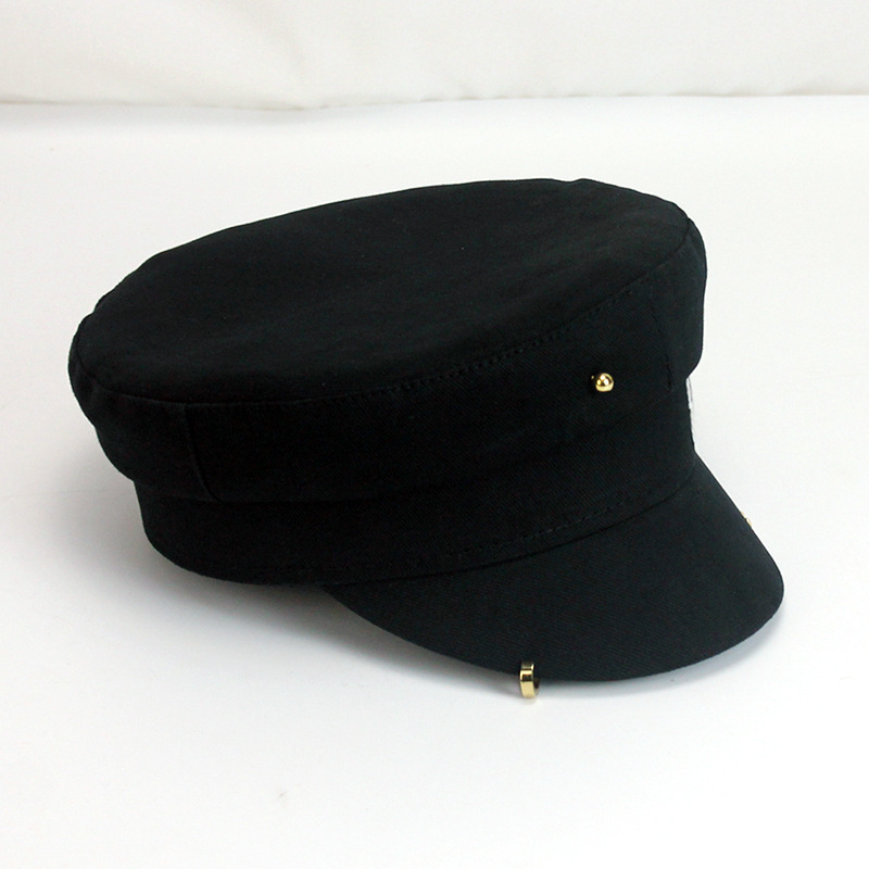 Berets prosty haft rb hat kobiety menu street moda w stylu mody sboy czapki czarne płaskie czapki upuszczenie statku 221024