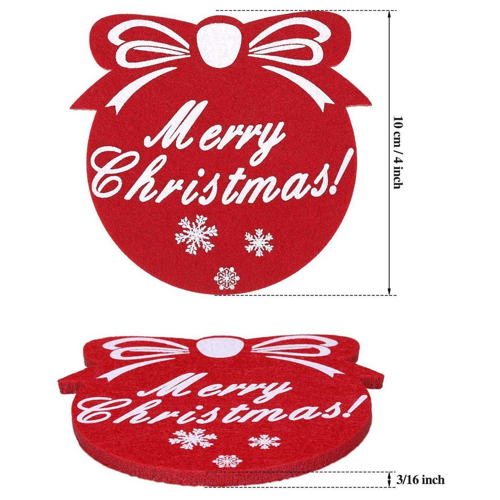 Mugs Christmas Cup Pad Felt Coaster Xmas Drinks Party Home Kitchen Decoration Table Dining Ornament Y2210