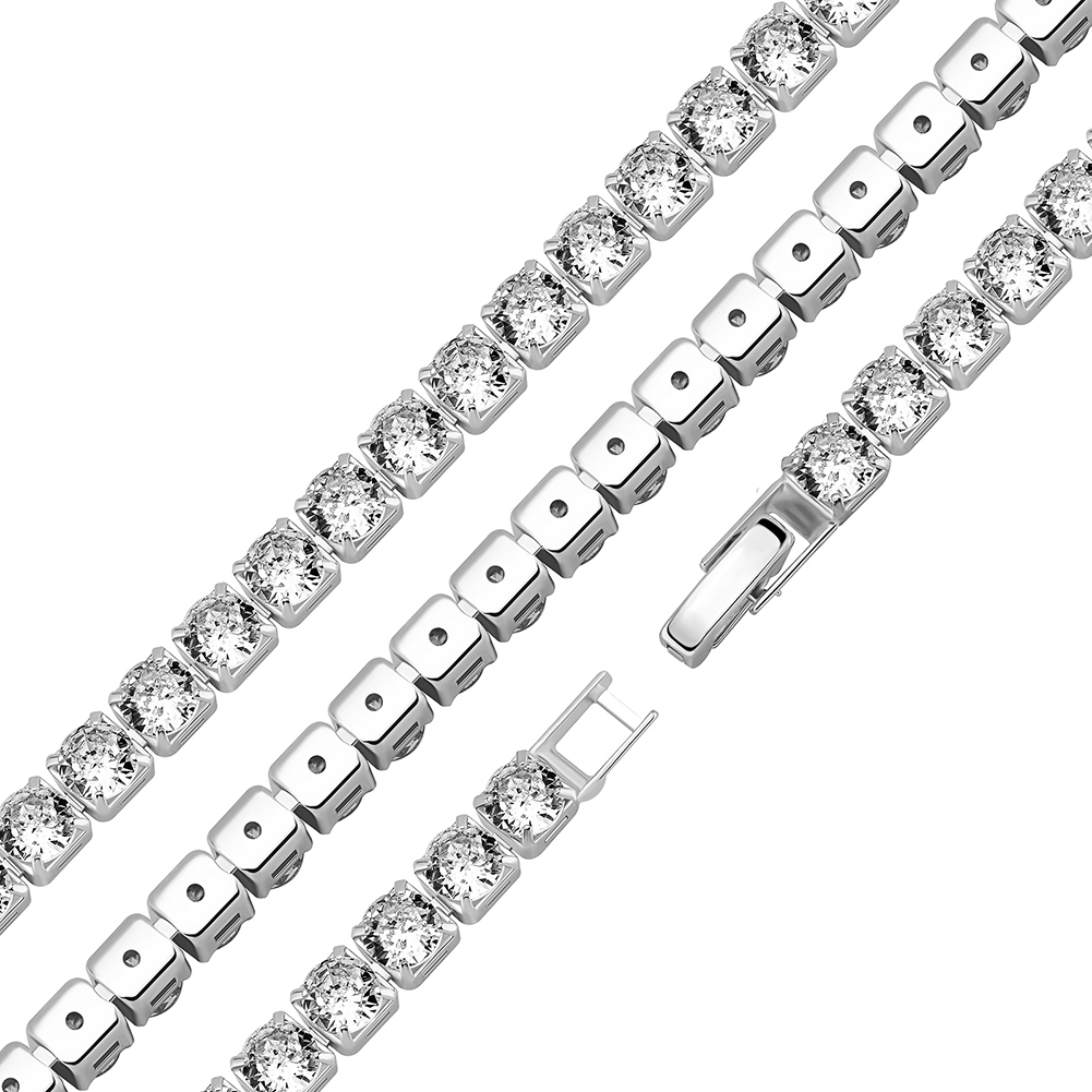 Strängar Strings Topgrillz Classic Micro Tennis Necklace 2,5-5 mm Iced Out CZ-kedja med Fold Over Clasp Hip Hop Jewelry for Party Gift 221024