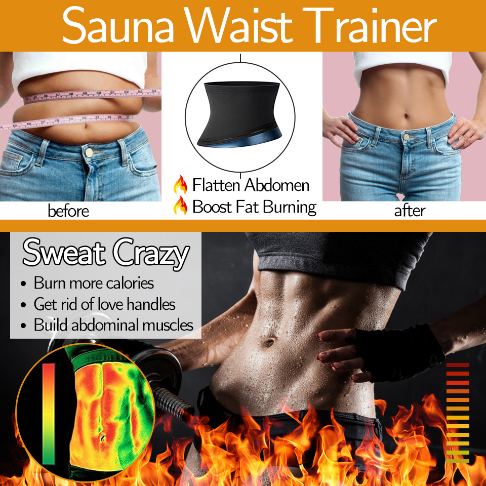 Modelador de cintura Sauna Aparador de barriga Treino Faixa de suor para treino abdominal Treinador abdominal Perda de peso Controle corporal Cinto de emagrecimento 221024