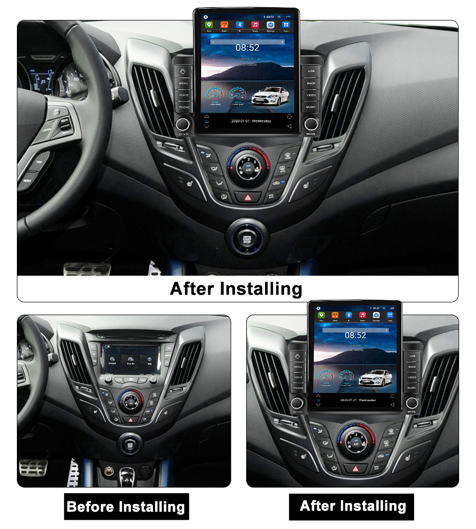 자동차 DVD 라디오 플레이어 2 현대 Veloster FS 2011-2017 멀티미디어 4G WiFi Carplay Auto GPS Navigation Android 11 없음 DVD