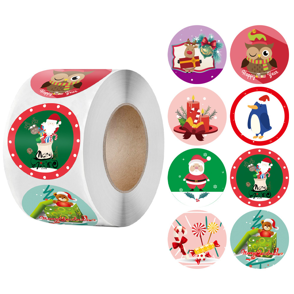 500st. God julklistermärken Toys ChristmasTheme SEAL Labels klistermärke för DIY Gift Baking Package Envelope Stationery Decoration3500987