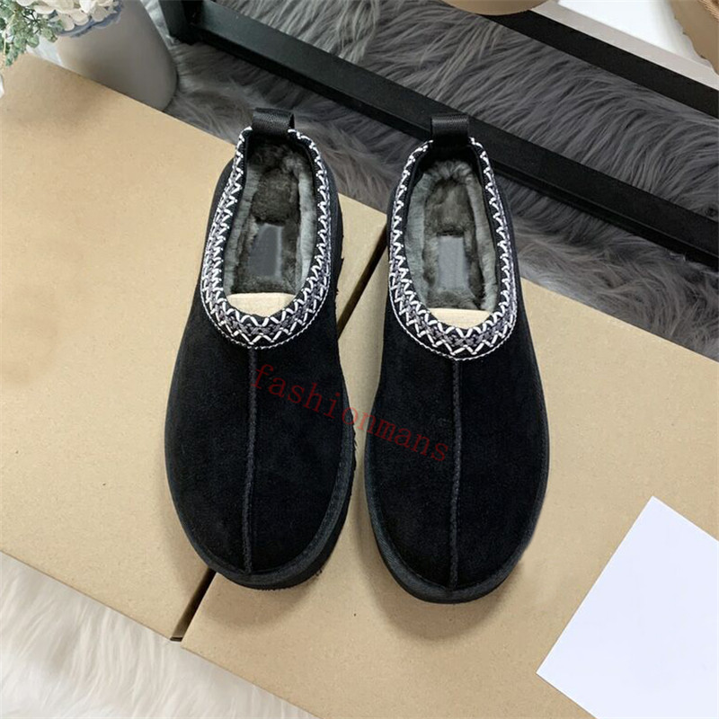 2022 Australia Tazz Suede Shearling Slippers Mule platform booties women sandal Chestnut black winter ankle womens designer snow boot slide shoes EUR 34-43