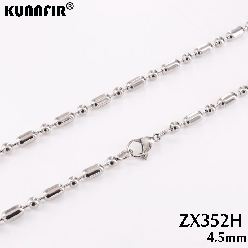 Kunafir 용접 4.5mm 스테인레스 스틸 대나무 조인트 체인 볼 목걸이 패션 쥬얼리 ZX352H