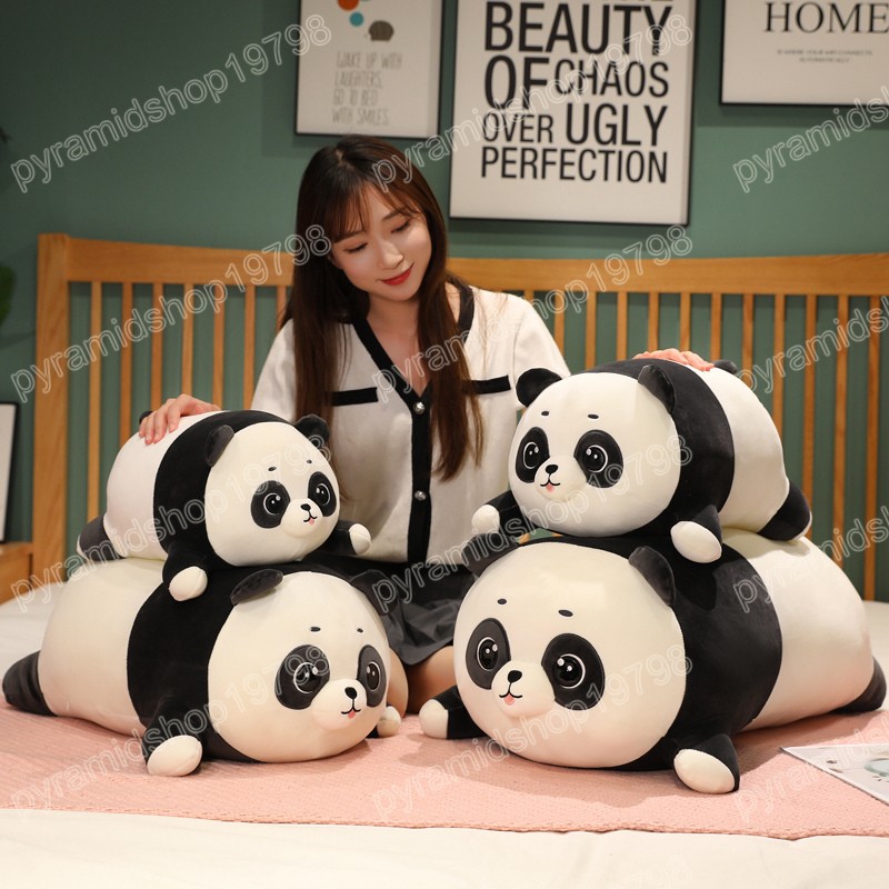 Ours Panda géant en peluche 40-50cm, poupée de Simulation en peluche, oreiller de dessin animé, poupées Kawaii, jolis cadeaux pour filles