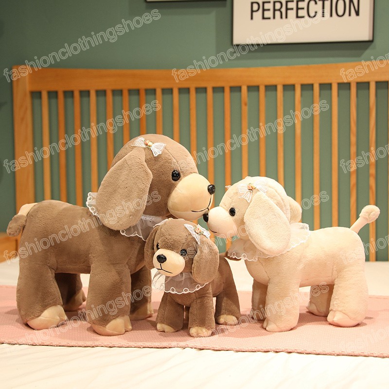 23-50 cm Kawaii Simulazione Teddy Dog Peluche Bambola Decorazione creativa Simpatico bambino Fidanzata Compleanno compagno regalo