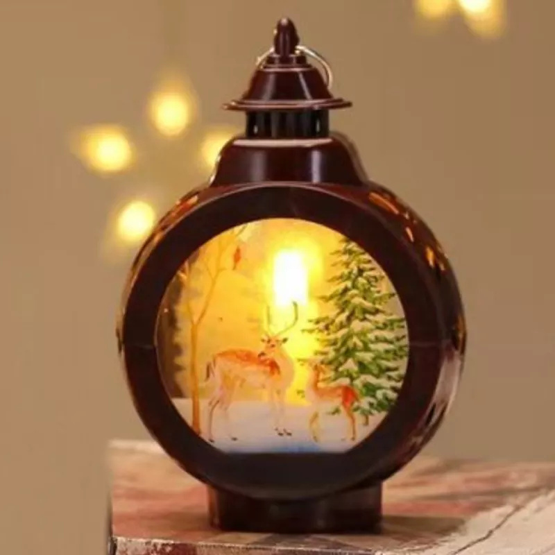 Sublimation Christmas LED Lantern Light Decorations Storm Christmas Tree Ornament Lights