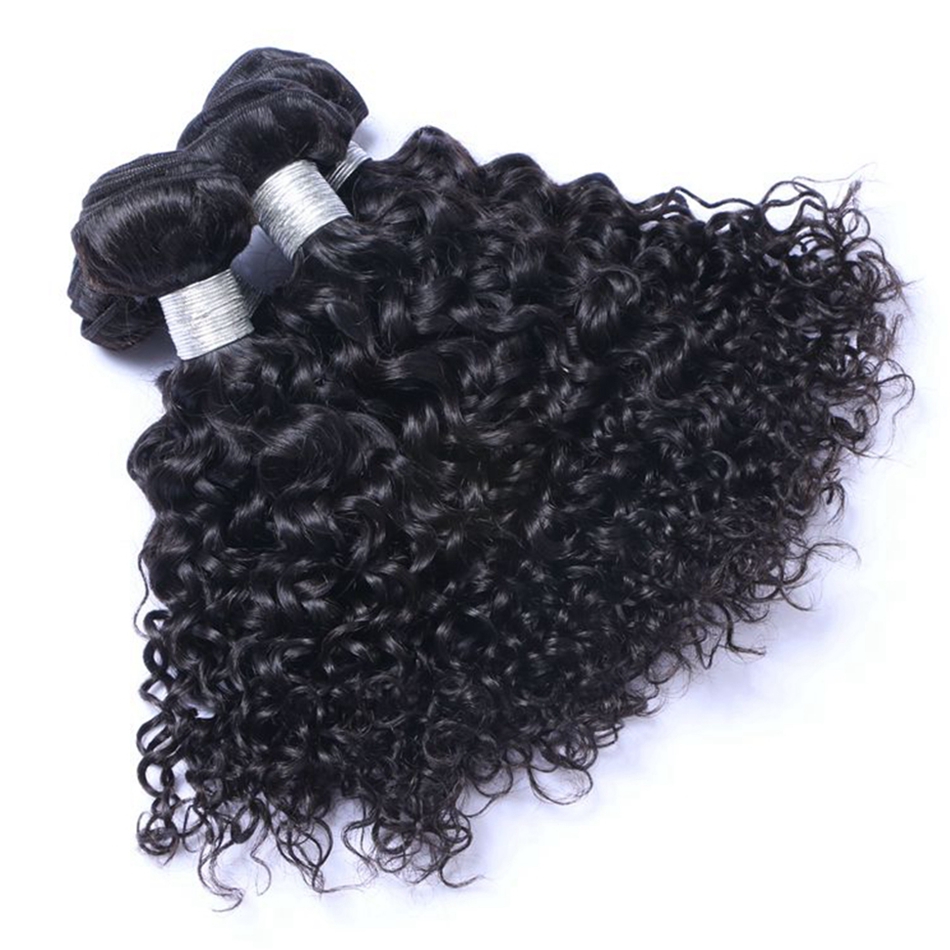 Jerry Curly Brazilian Human Hair 4 Bundles for Women Natural Color Non Remy Hair Extensions