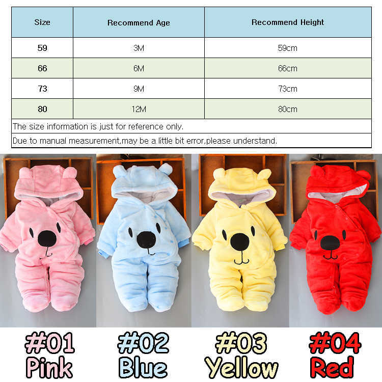 Couleurs bébé barboteuses 4 infantile garçon vêtements de marque pour nouveau-né bébé fille vêtements automne hiver filles combinaisons de neige combinaisons