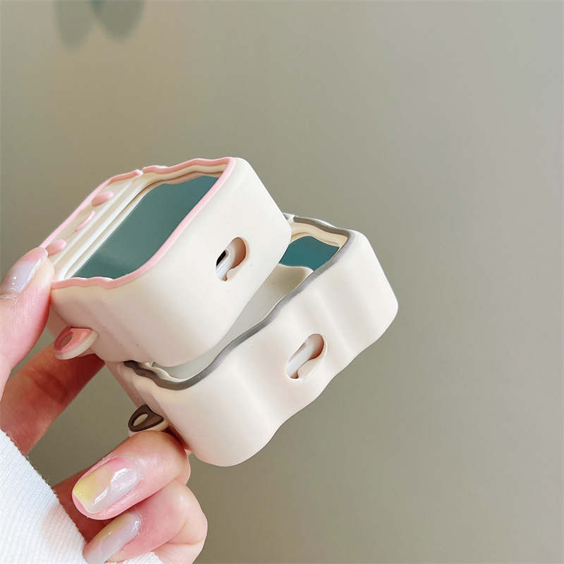 Estetisk spegel Kiyowo Rabbit Designer Skyddsfodral f￶r AirPods 1 2 Pro Air Pods Airpod Earphone 3 Solid Headphone Charging Box Fashion Cute Soft Shell