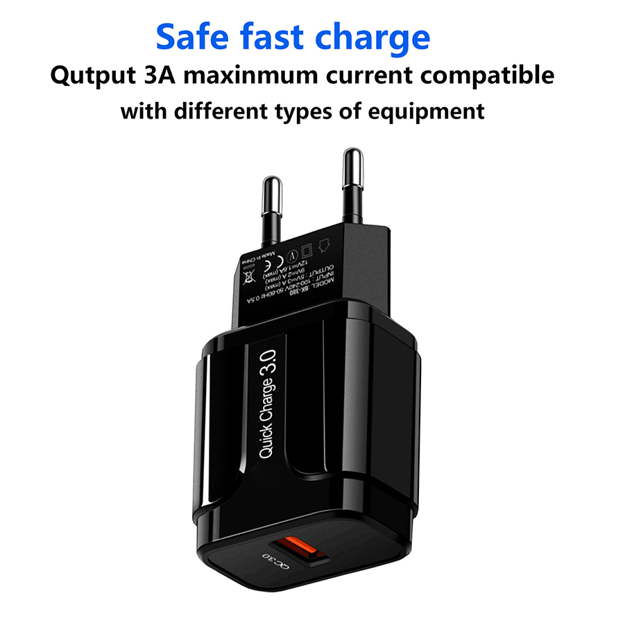 18 Вт QC 3.0 Настенное зарядное устройство USB-адаптер для телефона 3A Быстрая зарядка для iPAD Iphone Samsung Xiaomi Android