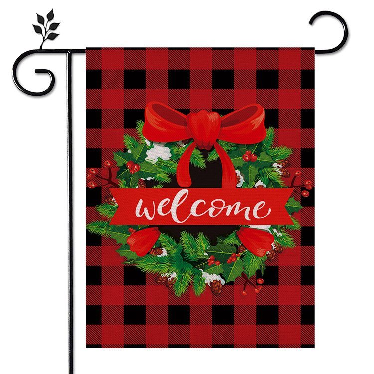 2022 Festival Thanksgiving Christmas Decorations Outdoor Garden Courtyard Flag Linen Decorative Double sided Printed Flag
