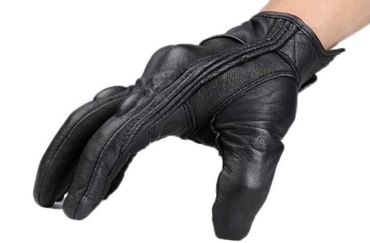 Gants de cyclisme hommes Motorcyc Sports de plein air doigt complet noir conduite équitation armure de protection noir court ather L221024