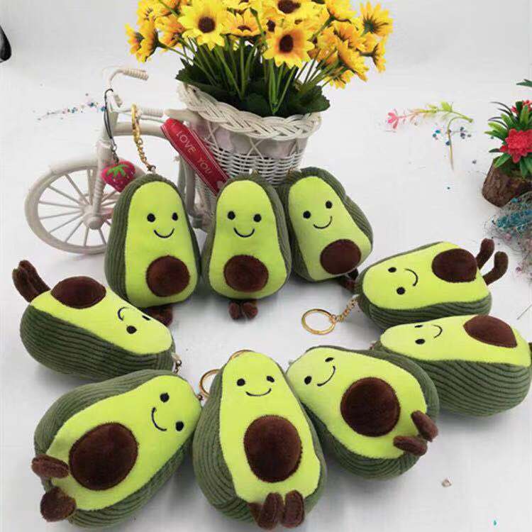 New Plush Keychain avocado key chain school bag pendant doll children's birthday gift D29