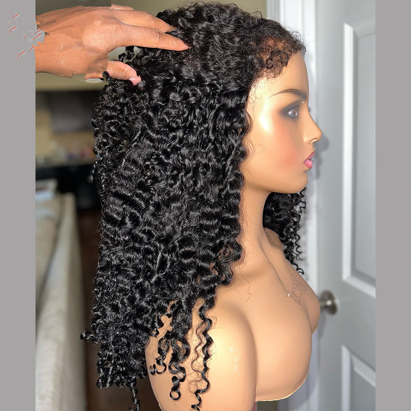 360 dentelle frontale perruque pré plumée délié brésilien vierge cheveux profond bouclés afro perruques humaines avec pour les femmes noires 130% Diva1