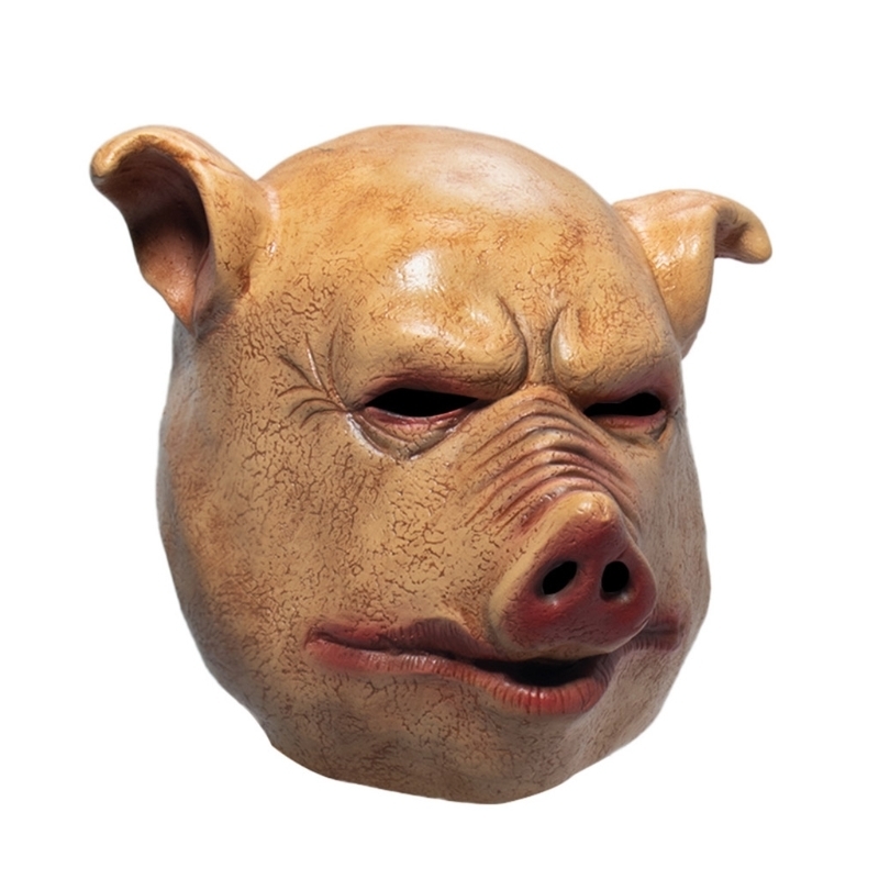 Party Masks Scary Horror Latex Pig Head Masquerade Costume Animal Cosplay Full Face Halloween Decoration 221024