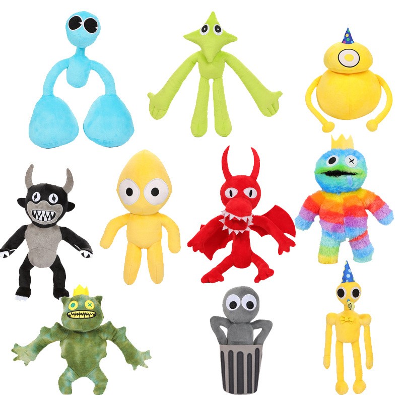 Neue Spiele rund um Plüschspielzeug ausgestopft Plüsch Tierpuppenspiel Rainbow Monster Friends Puppen Kinder Weihnachtsgeschenke Home Ornamente 30-55 cm