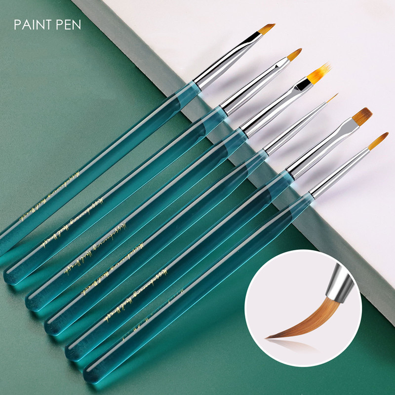 Makeup Tools Blue Rod Carving Drawing Pen Acrylic UV Gel Painting Nail Line Pen Crystal Light Therapy Line Extend Brush Manicure Tool 221024